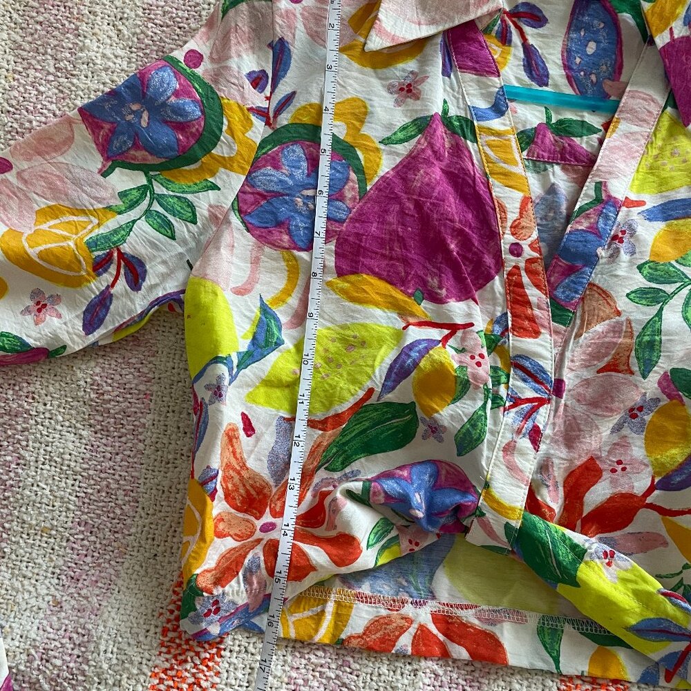 NWOT Fore Multicolored Bell Sleeve V-Neck Blouse - Picture 5 of 9